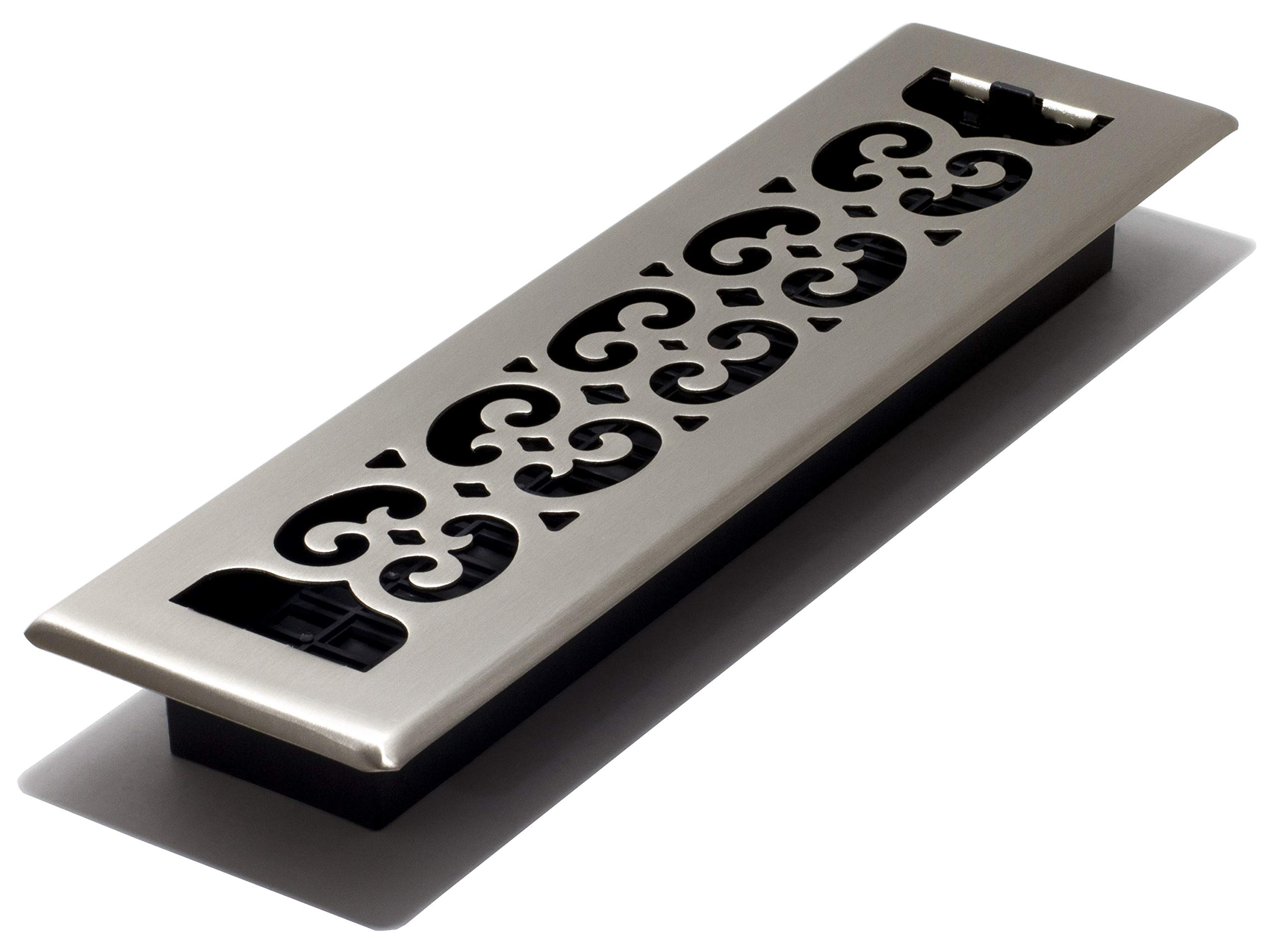 Brushed Nickel 2x12 Floor Register - SPH212-NKL for Home Decor