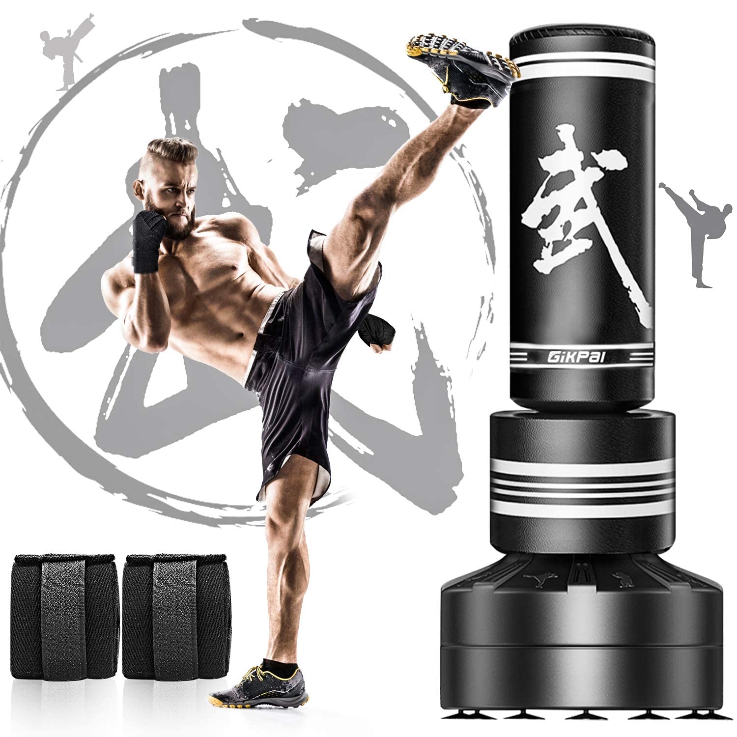 GIKPAL Heavy Duty Freestanding Punching Bag with Boxing Gloves - Adult & Kids Training Bag with Stand for MMA, Kickboxing, Martial Arts - Perfect for Home Gym, Boxing Practice & Fitness Training