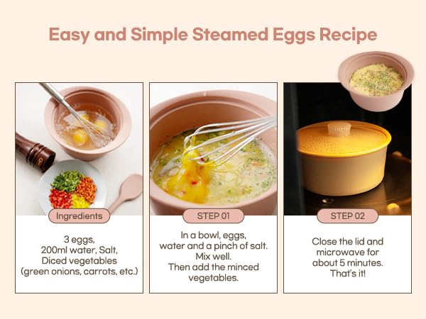 MOMOBIN Microwave Silicone Steamer for Baby Food - Dishwasher & Oven Safe up to 482°F - Easy Clean Korean Made (Terracotta Rose, 550ml + 800ml) - Perfect for Homemade Baby Puree, Meal Prep & Healthy Cooking