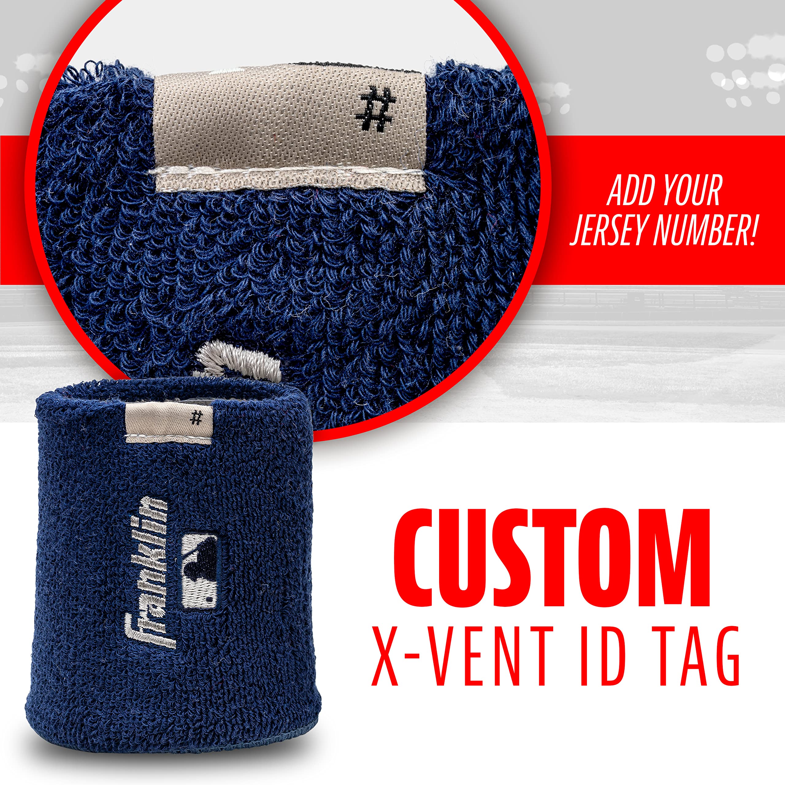 Franklin Sports MLB Wristbands - Official Baseball Wrist Sweatbands for Men & Women - Moisture Wicking Sports Accessories for Baseball, Basketball, Gym Workouts & Running