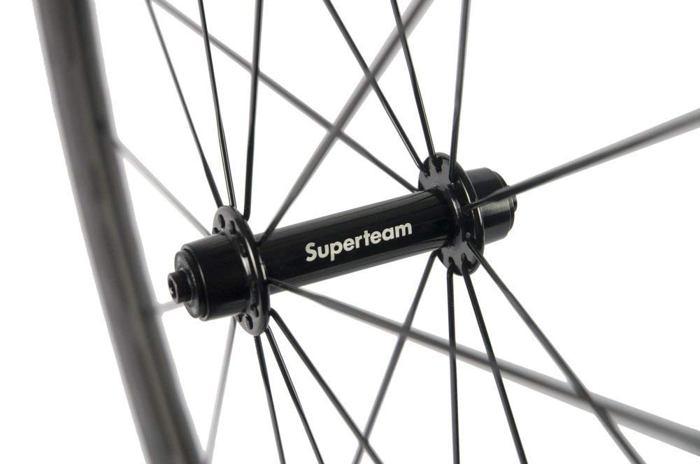 Superteam 38mm/23mm Carbon Fiber Road Bike Wheelset 700c Clincher Wheels with R13 Hub - Lightweight & Durable for Racing, Training & Road Cycling