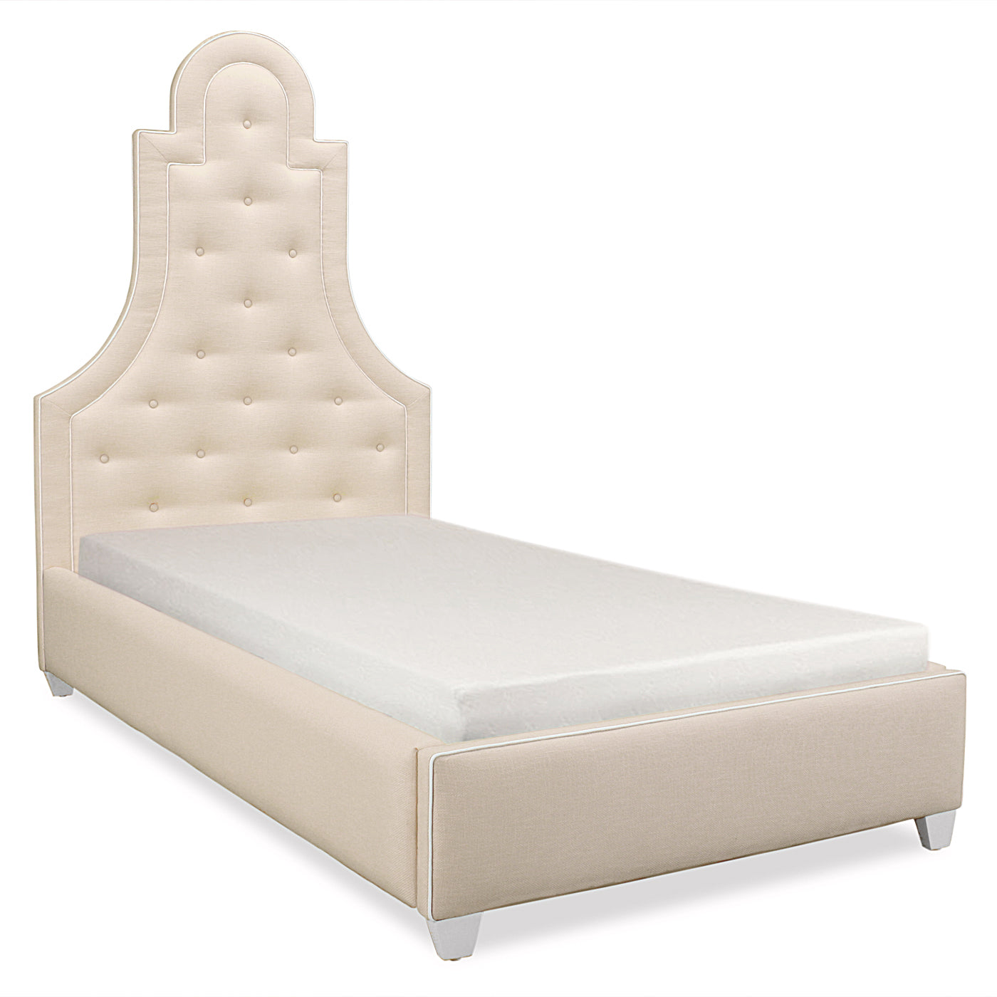 Wooden Twin Bed Frame - Solid Wood Platform Bed with Headboard, Full Size Mattress Foundation - Perfect for Kids, Teens & Guest Rooms