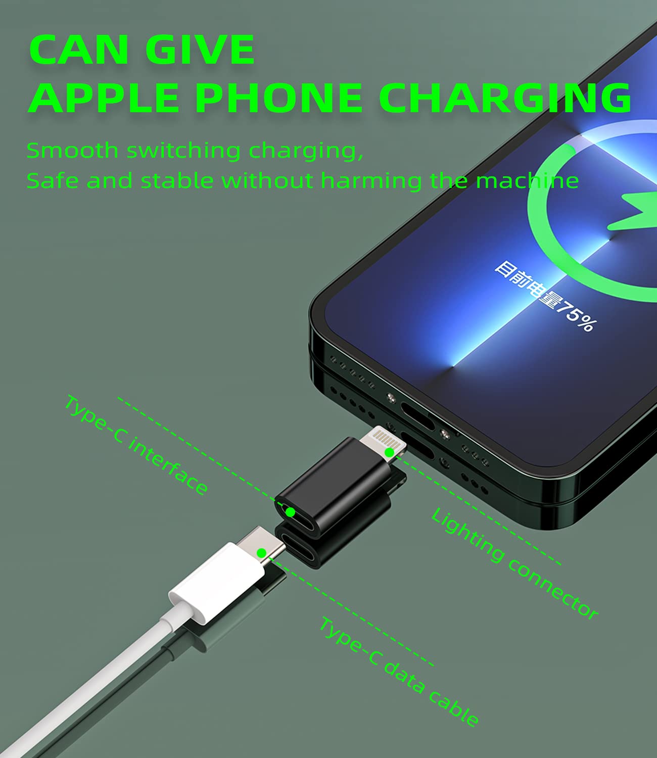 3-Pack USB C Female to Lightning Male Adapter - Type C to Lightning Charger Converter for iPhone 14/13/12/11 Pro Max/Mini/XS/SE/7/X/XR/8 Plus/6 & iPad Air 2018 - Fast Charging & Data Sync Cable for Home, Office & Travel
