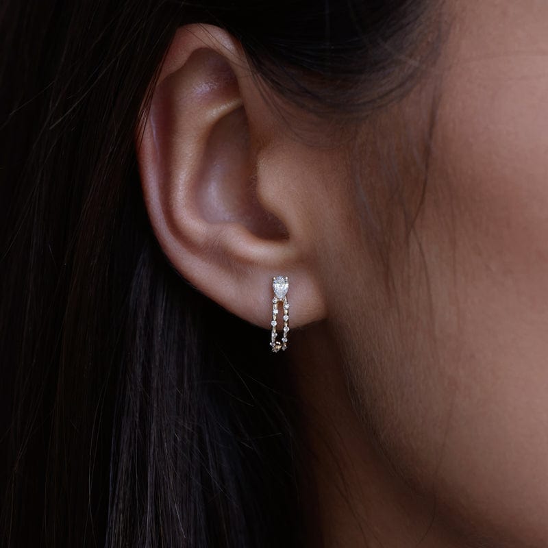 Starry Diamond Arrow Huggie Earrings for Women - Elegant & Dainty Hoop Earrings for Everyday Wear, Date Night & Special Occasions