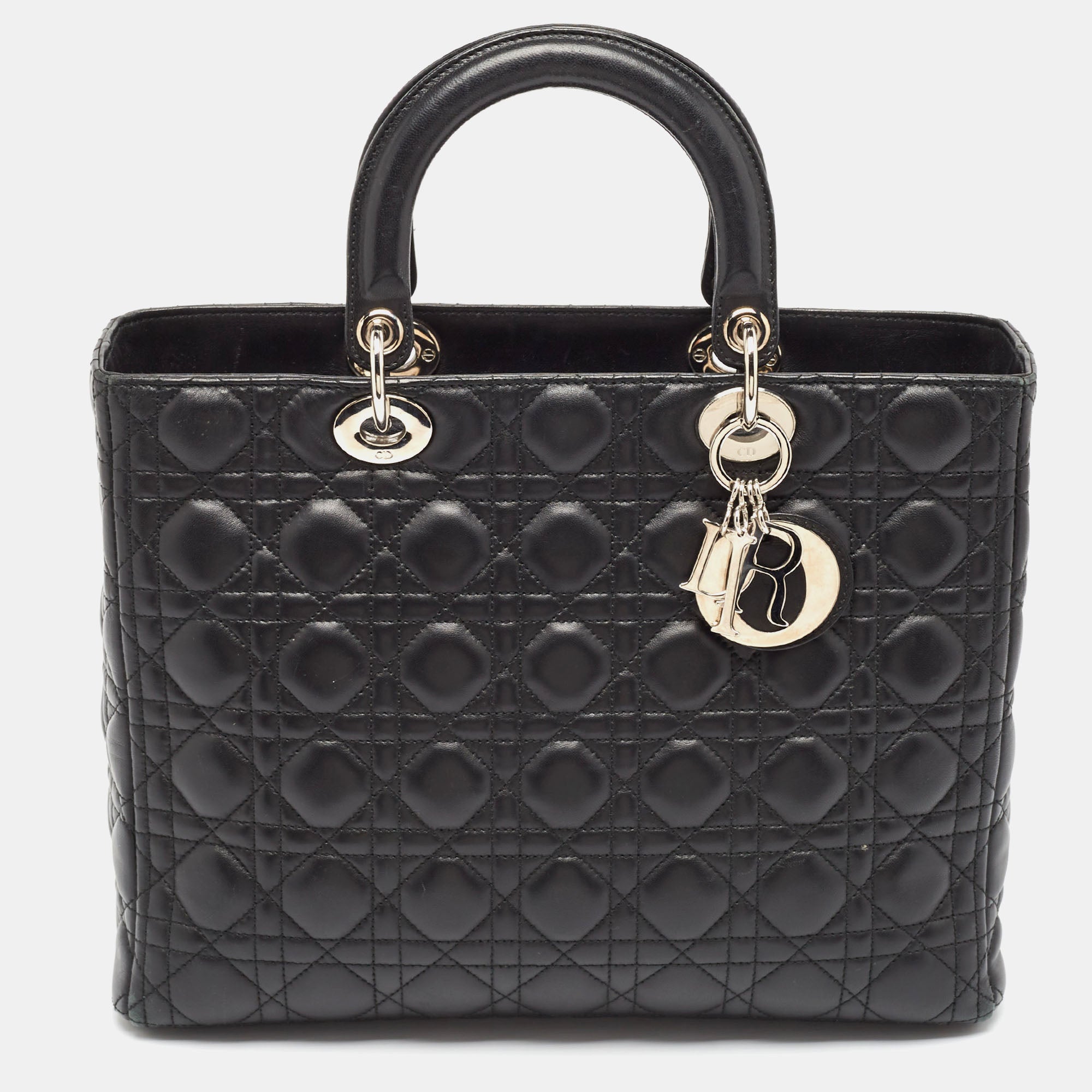 Luxury Black Cannage Leather Large Women's Tote Bag - Perfect for Work, Travel & Everyday Use | Stylish Designer Handbag for Women