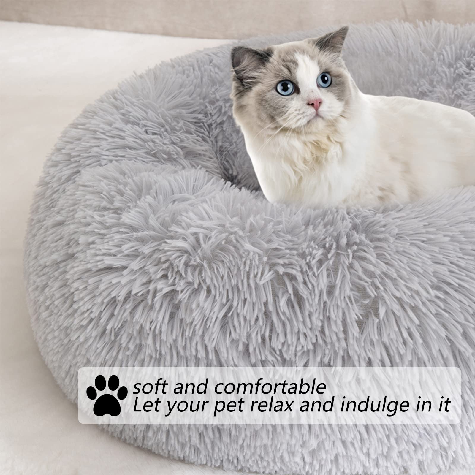 Lumeiy Calming Dog Bed & Cat Bed - Machine Washable, High Bolster, Orthopedic Support for Pets - Multiple Sizes (S to XXL) - Perfect for Anxiety Relief, Crate Training & Cozy Napping
