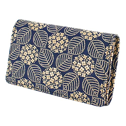 Navy Blue Deerskin x White Lacquer Hydrangea Pattern 2501-14-174
