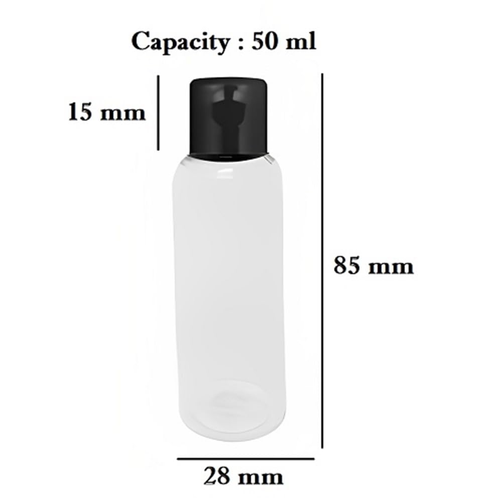 M.C. PIPWALA 24-Pack 50ml Travel Bottles - Clear Refillable Leak-Proof Squeeze Bottles with Flip Top Caps for Toiletries, Shampoo, Lotion, Cosmetics | Perfect for Air Travel, Gym, Camping & Home Use