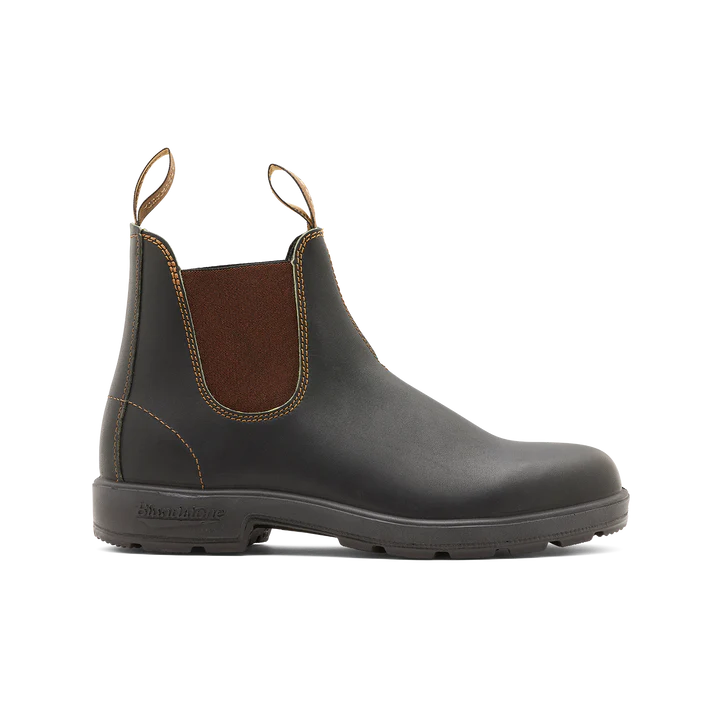 Blundstone 500 Original Chelsea Boots - Stout Brown Leather Work Boots for Men & Women | Comfortable Slip-On Ankle Boots for Outdoor, Work & Casual Wear