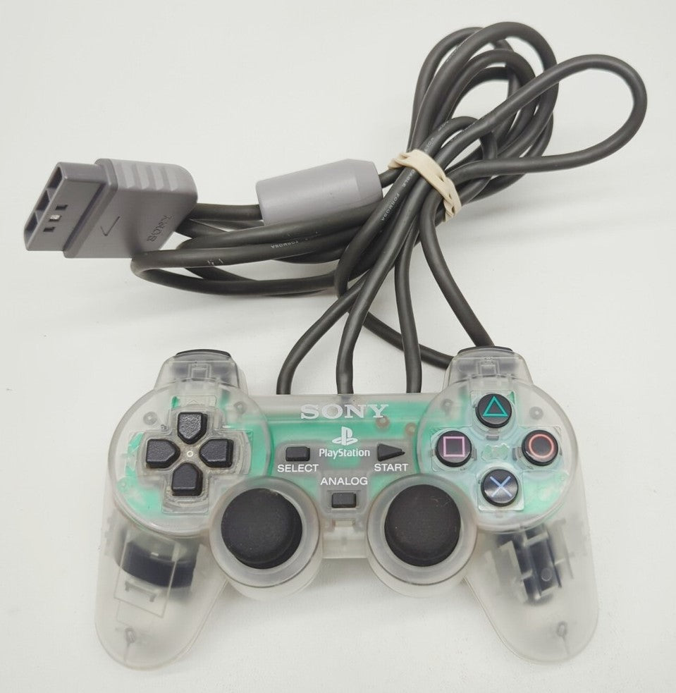 Original PlayStation DualShock Analog Controller - Clear | Wireless Gaming Controller for PS1, PS2, PS3 | Perfect for Retro Gaming & Classic Console Enthusiasts