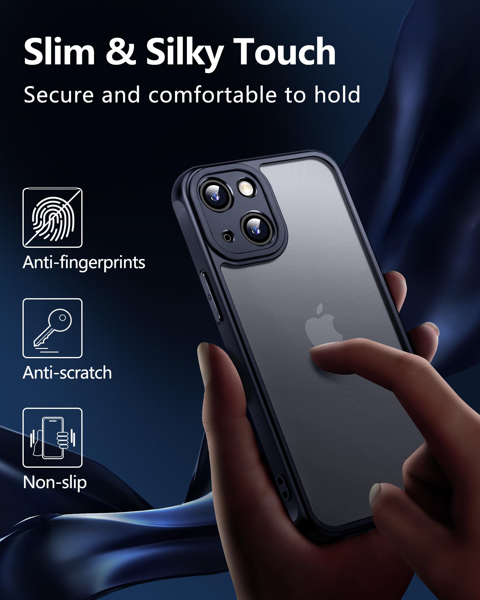 Premium iPhone 15 Plus Case with Full Camera Protection - Includes 2X Tempered Glass Screen Protectors, Anti-Slip Matte Finish, Shockproof Slim Design for Men & Women (Black) - Perfect for Daily Use, Travel & Outdoor Activities