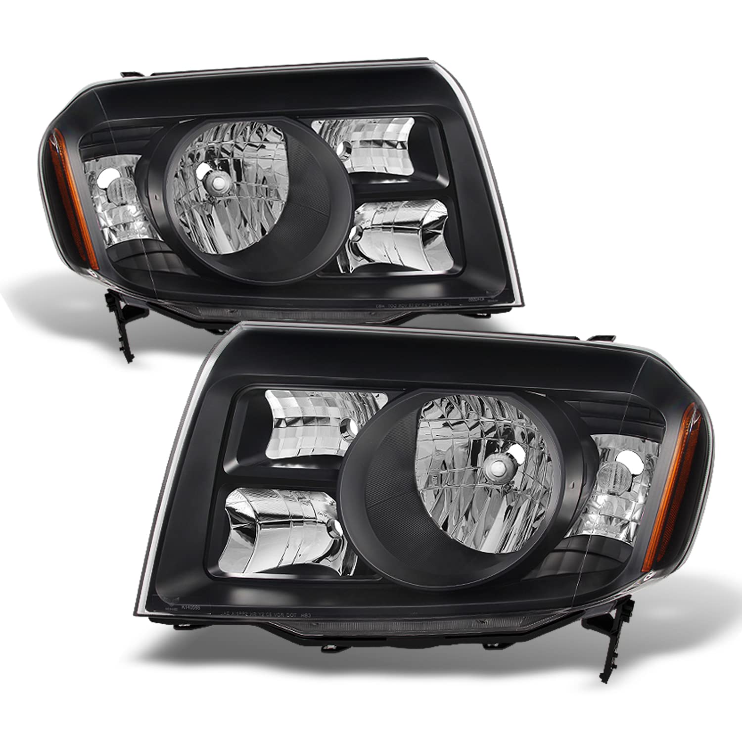 AKKON Replacement Headlights for Honda Pilot SUV - Black Left Driver & Right Passenger Side Head Lamps Pair Set | Perfect for Night Driving & Off-Road Adventures