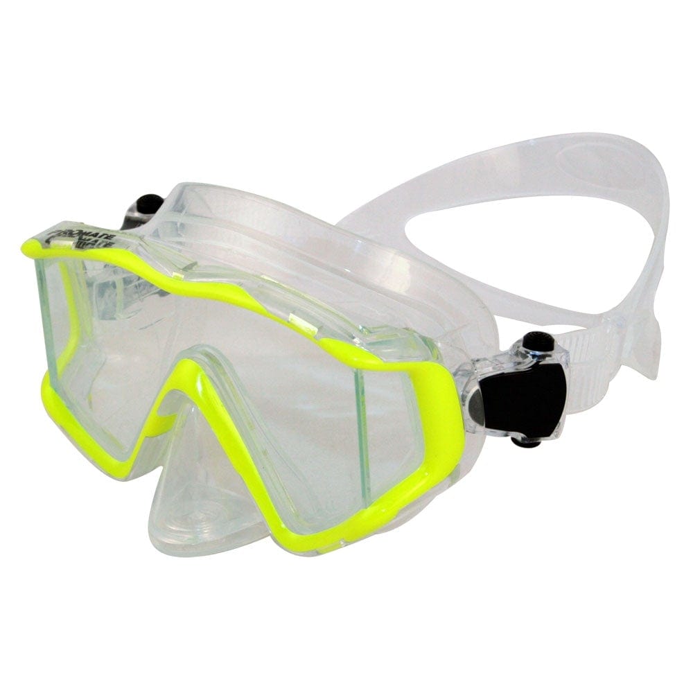 Promate MK399 Scuba Dive Mask - 3 Lenses, Edgeless Design, Purge Valve for Clear Vision - Perfect for Snorkeling, Scuba Diving & Underwater Photography