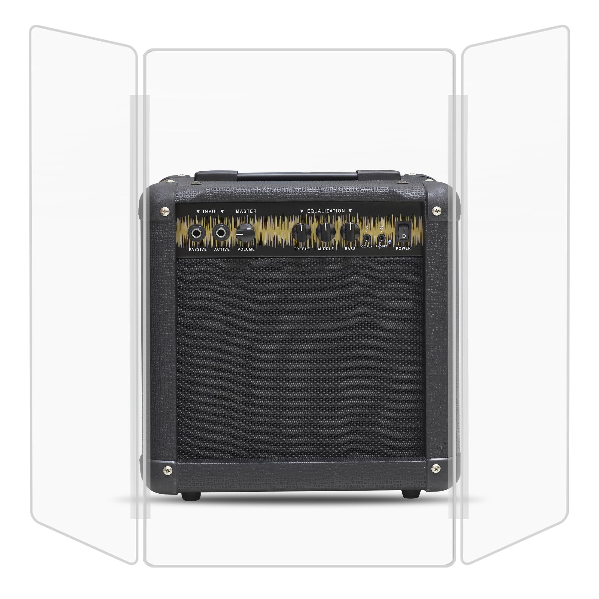 Clear Acrylic Guitar Amp Shield with Plastic Hinges - Protective Panel for Amplifier Equipment | Stage & Studio Use