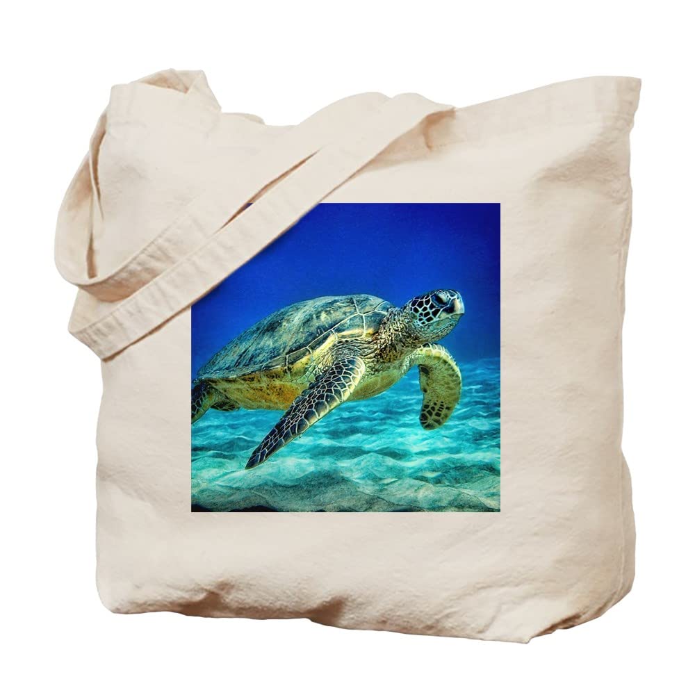 Eco-Friendly Sea Turtle Canvas Tote Bag - Reusable Natural Cotton Shopping Bag for Beach, Grocery & Daily Use
