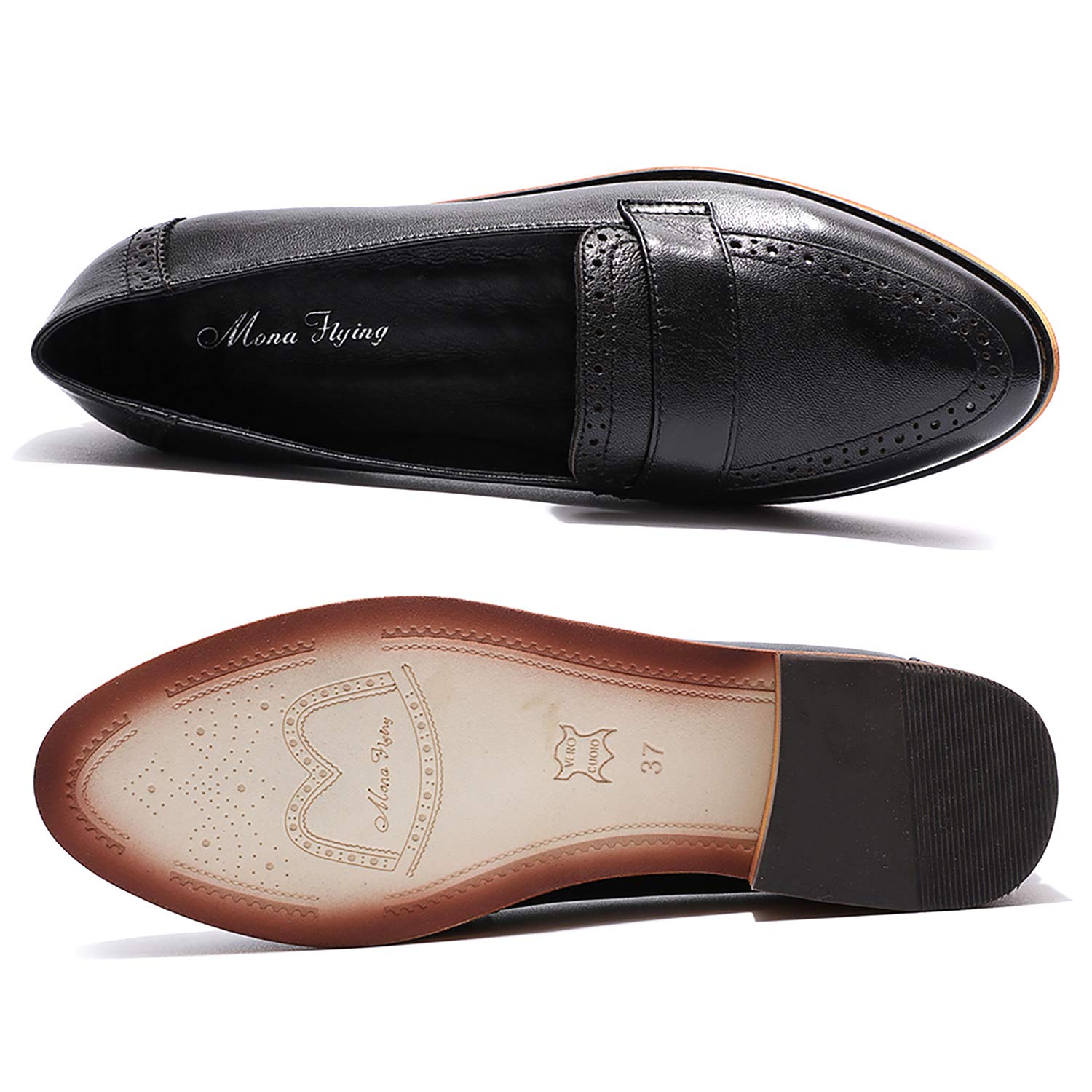 Women's Classy Leather Penny Loafers - Slip-On Dress Casual Flat Shoes for Office & Work | Comfortable Ladies Loafers for Business, Travel & Everyday Wear