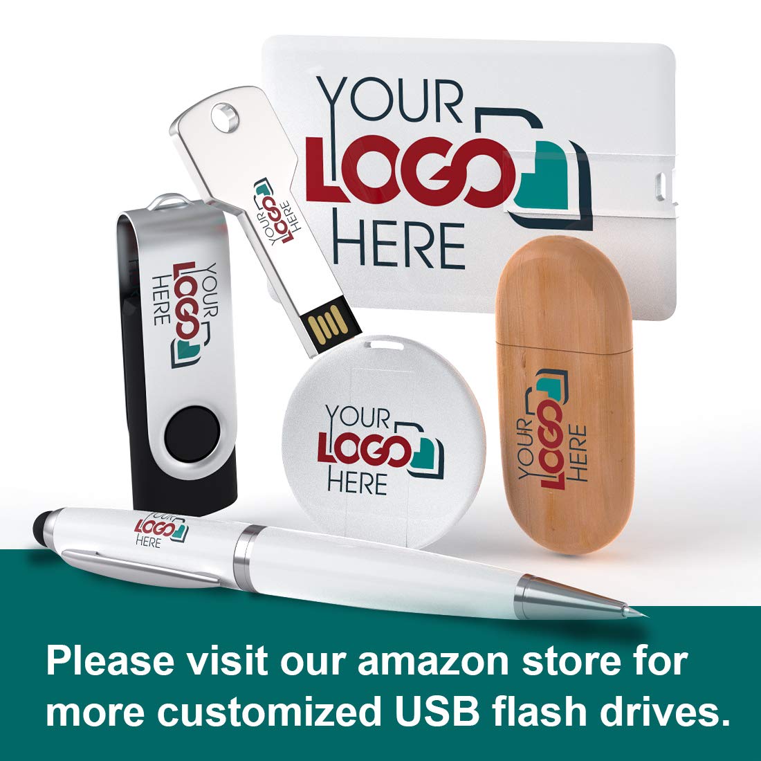 Custom Printed Round Card USB Flash Drives with Your Logo - Bulk Wholesale 128MB 50 Pack - Perfect for Corporate Gifts, Trade Shows & Promotional Events