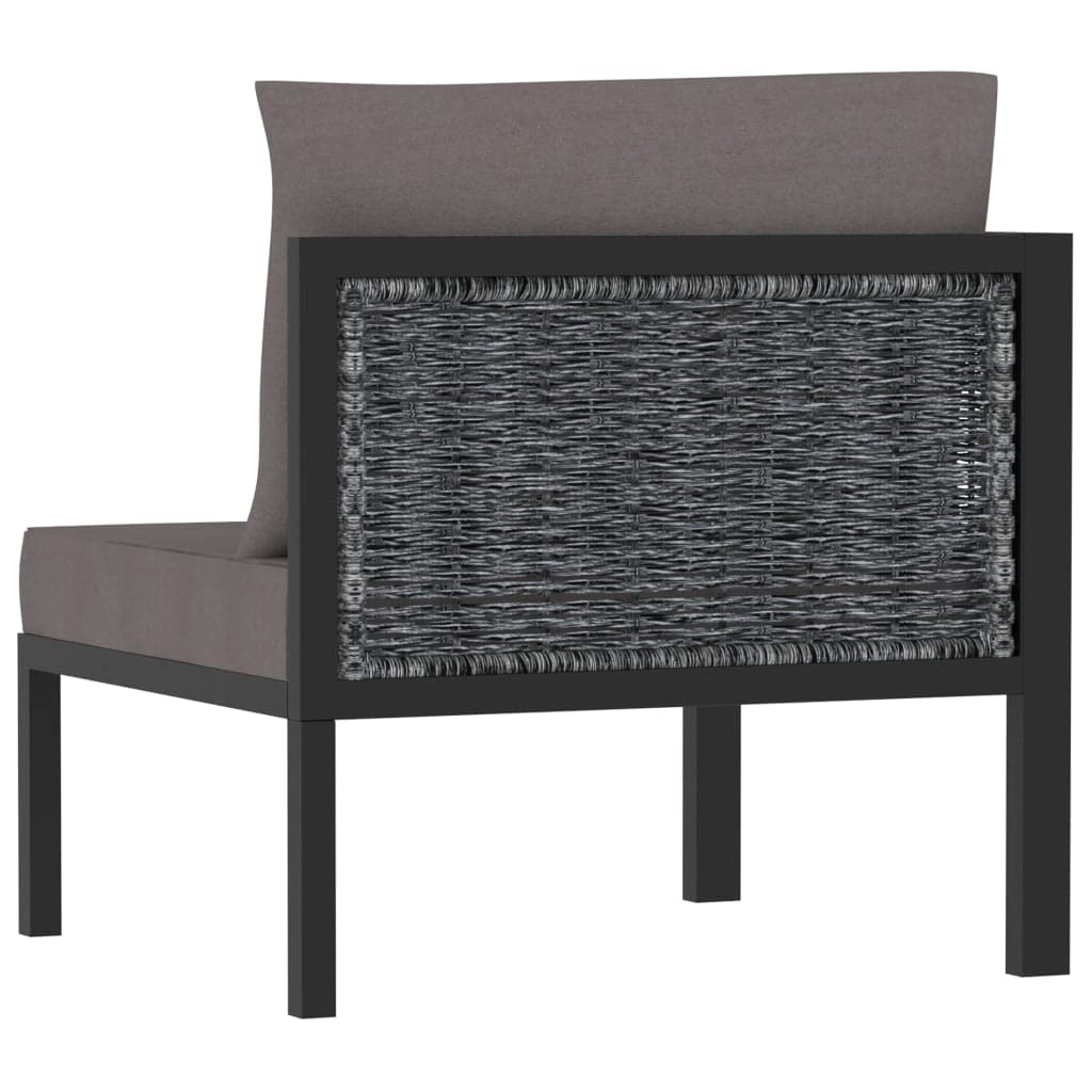 vidaXL Sectional Corner Sofa with Right Armrest - Outdoor/Indoor Poly Rattan Furniture for Garden, Patio, Balcony - Anthracite Lounge Chair - Perfect for Relaxing, Entertaining & Sunbathing