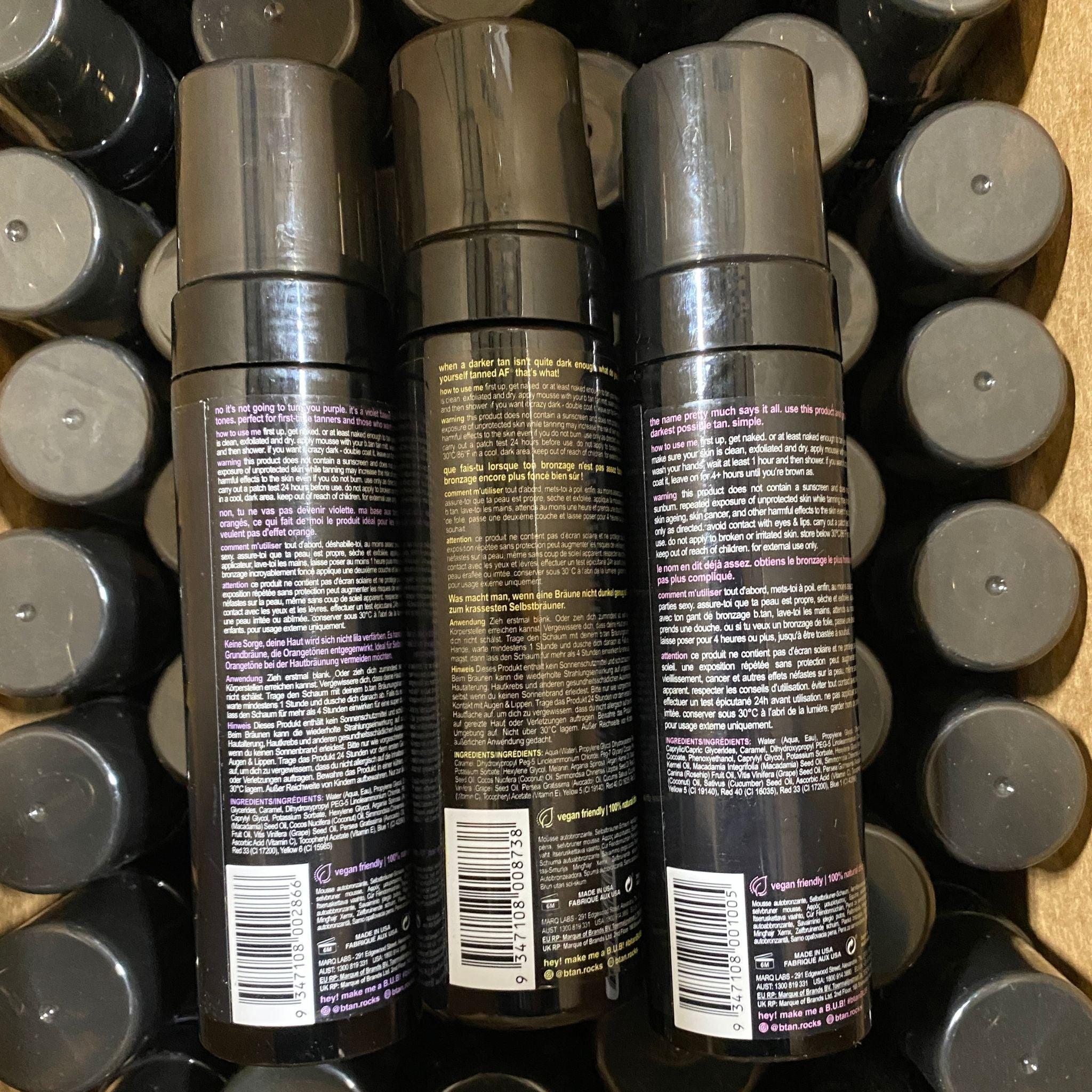 B.Tan Self Tanning Mousse - 6.7 fl Oz (50 Pack) | Natural Looking Fake Tan for Face & Body | Perfect for Beach Vacations, Weddings & Special Occasions