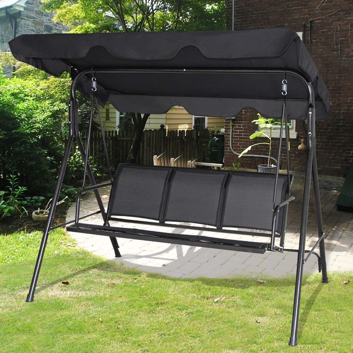 ReunionG 3-Person Outdoor Patio Swing Glider Chair - Comfortable Hammock-Style Swing for Backyard, Garden, and Porch Relaxation