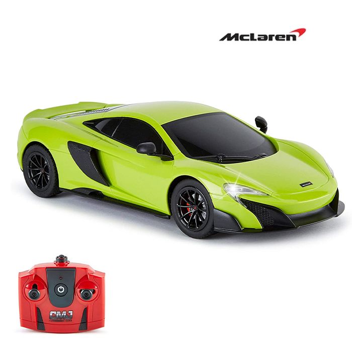 McLaren 675LT Coupe 1:14 Scale Remote Control Car - High Speed Electric RC Racing Car for Adults & Kids - Green Replica Sports Car for Indoor & Outdoor Play