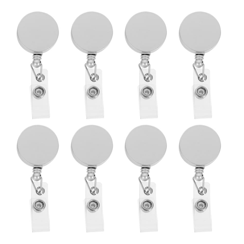 Operitacx 8-Pack Retractable ID Badge Holders with Reel Clips - Durable Name Tag & Keychain Holder for School, Office, Events - Perfect for Employee IDs, Security Badges, and Party Bag Stuffers