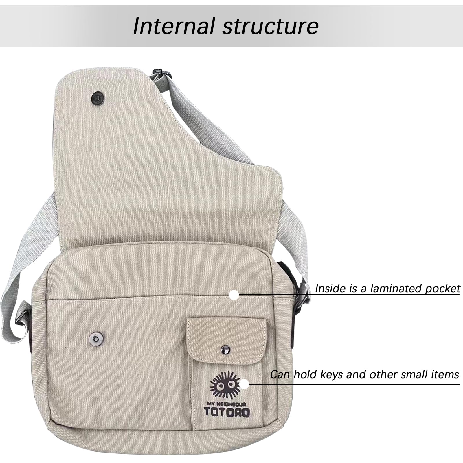 **Anime Messenger Bag for Women - Kawaii Crossbody Shoulder Bag, Cute Canvas School Bag for Casual Outings, Travel & Daily Use**