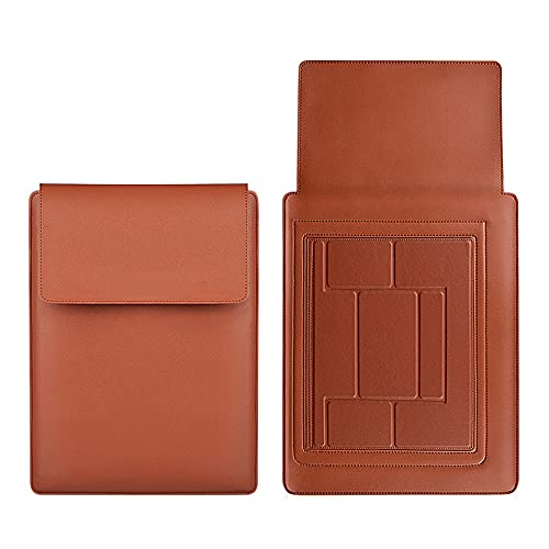 Shock-Resistant Laptop Sleeve Case with Stand - Durable Brown Notebook Bag for MacBook, Ideal for Travel, Office, and Daily Commute