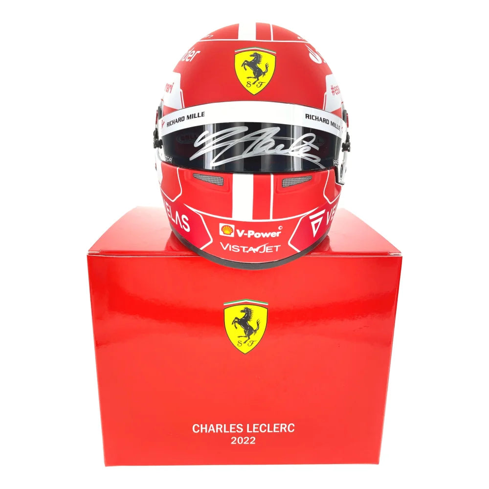 Charles Leclerc Autographed 1:2 Scale Ferrari F1 Mini Helmet - Official Formula One Collectible with BAS COA - Perfect for Racing Fans Display & Memorabilia Collection