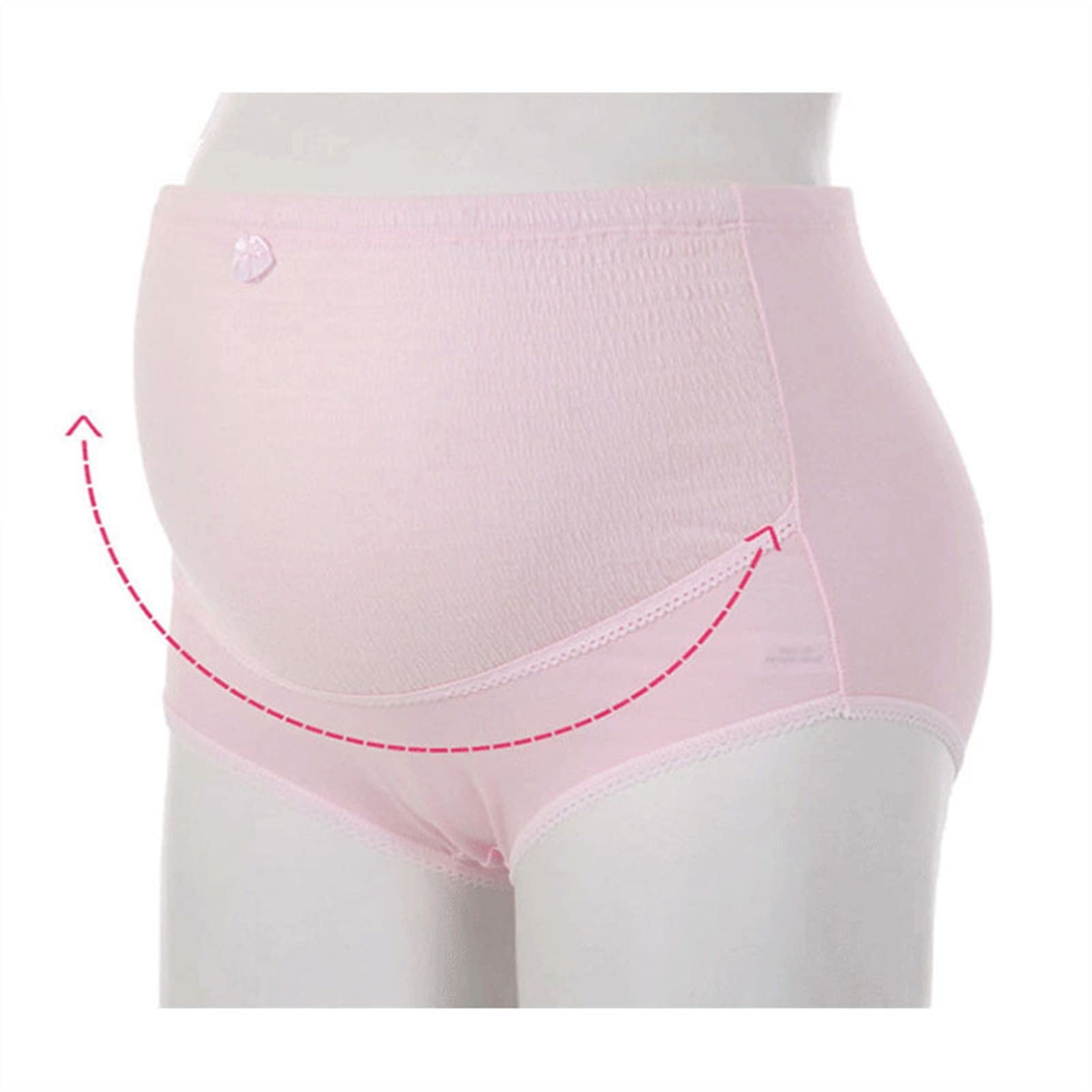 **Cotton Maternity Panties - Adjustable High Waist Underwear for Pregnant Women - Soft & Comfortable Pregnancy Briefs - Pink XL - Perfect for Everyday Wear & Postpartum Recovery**