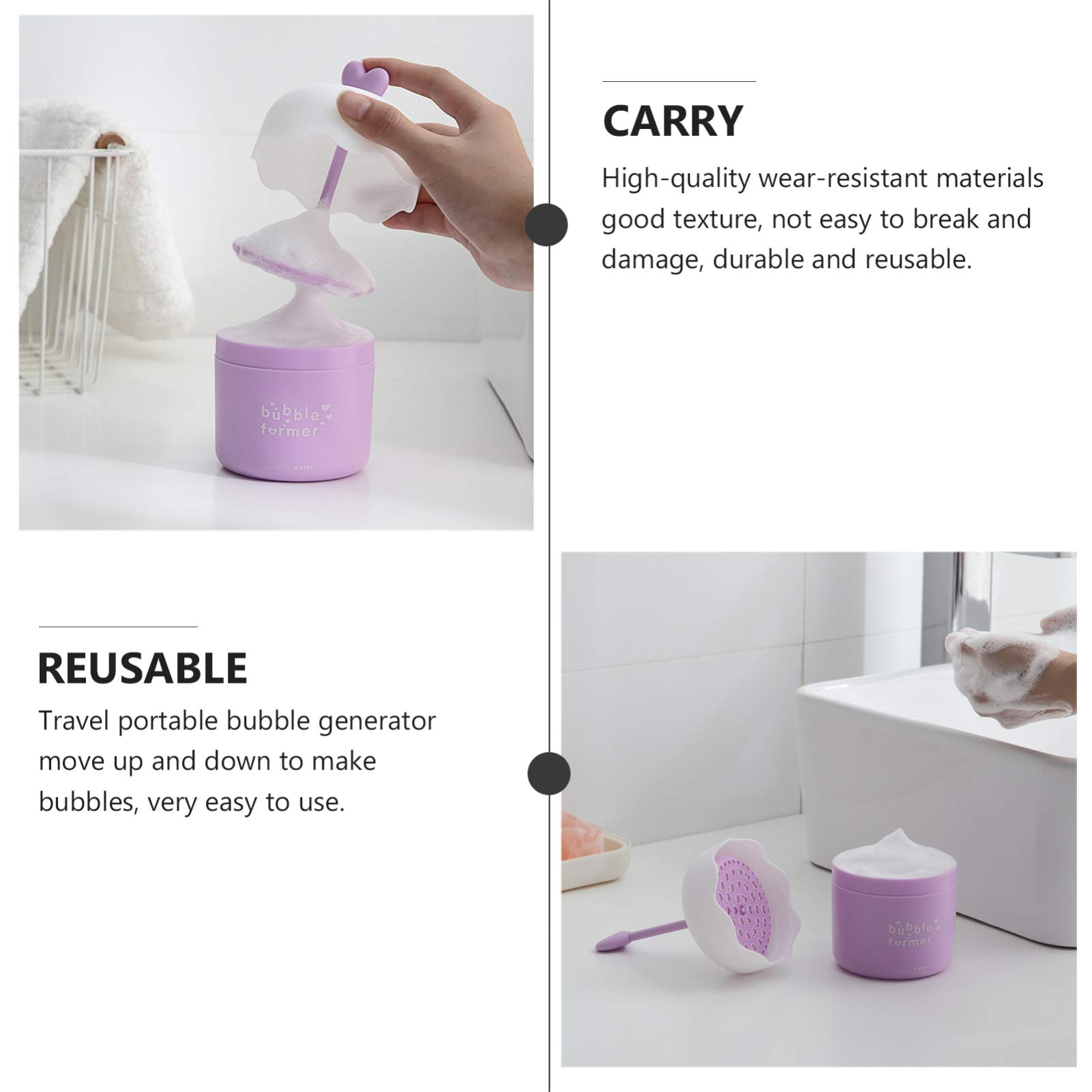 **Cabilock Electric Foam Maker for Face Wash - Portable Facial Cleanser & Soap Dispenser, Travel-Friendly Bubble Maker for Skincare, Milk Frother for Coffee (Purple) - Perfect for Daily Cleansing & Travel Skincare Routine**
