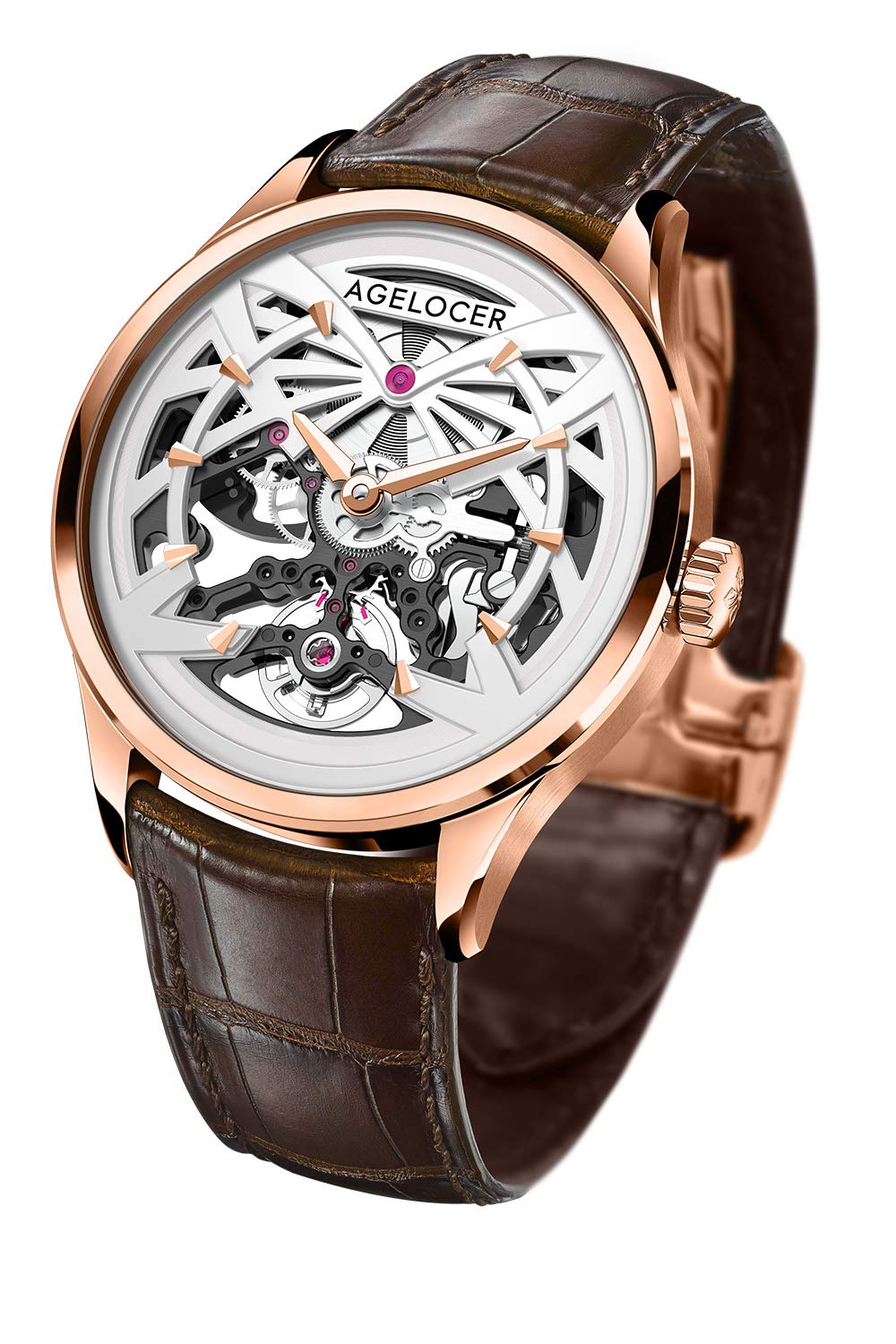 AGELOCER Automatic Skeleton Mechanical Watch for Men - Luxury Stainless Steel Fashion Wristwatch with Transparent Dial | Perfect for Business, Formal Events & Everyday Wear