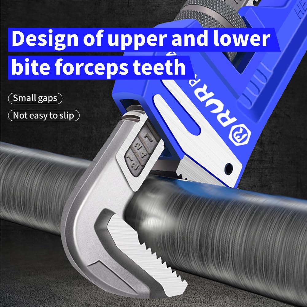 3Pcs Heavy Duty Pipe Wrench Set (8, 12 & 18 Inch) - Adjustable Straight Plumber Wrench with Non-Slip Grip for Plumbing, HVAC & DIY Home Repairs - Perfect for Pipe Fittings, Faucet Installations & Mechanical Work