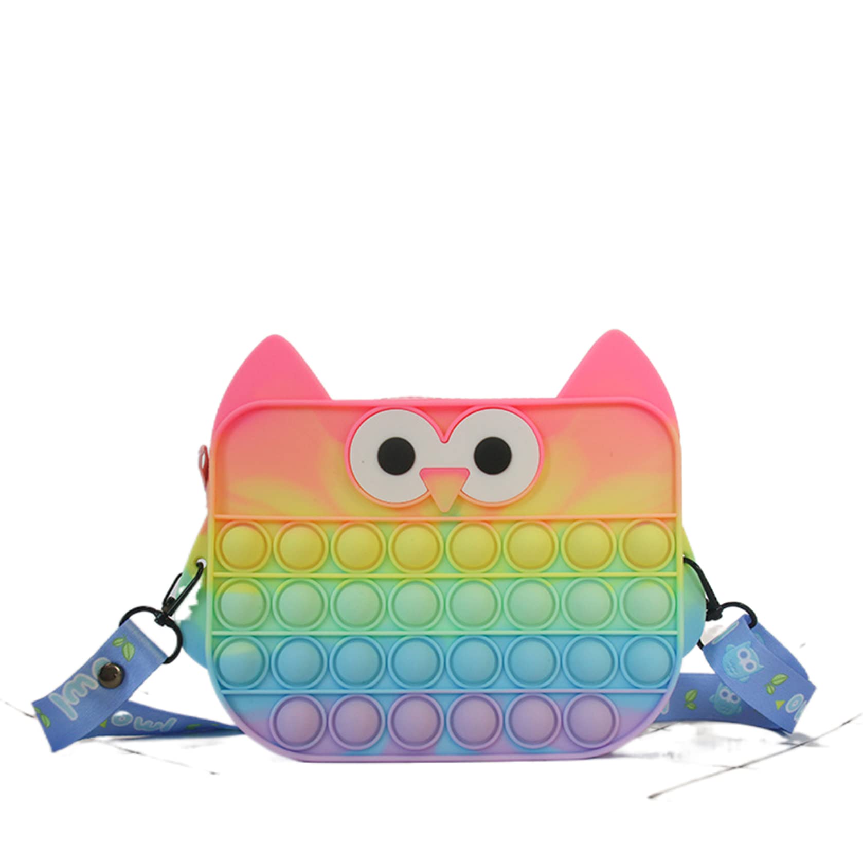 Domingbub Pop Shoulder Bag Fidget Toy - Sensory Stress Relief Poper Crossbody Purse for Kids & Teens (Owl Design) - Perfect for School, Travel & Anxiety Relief
