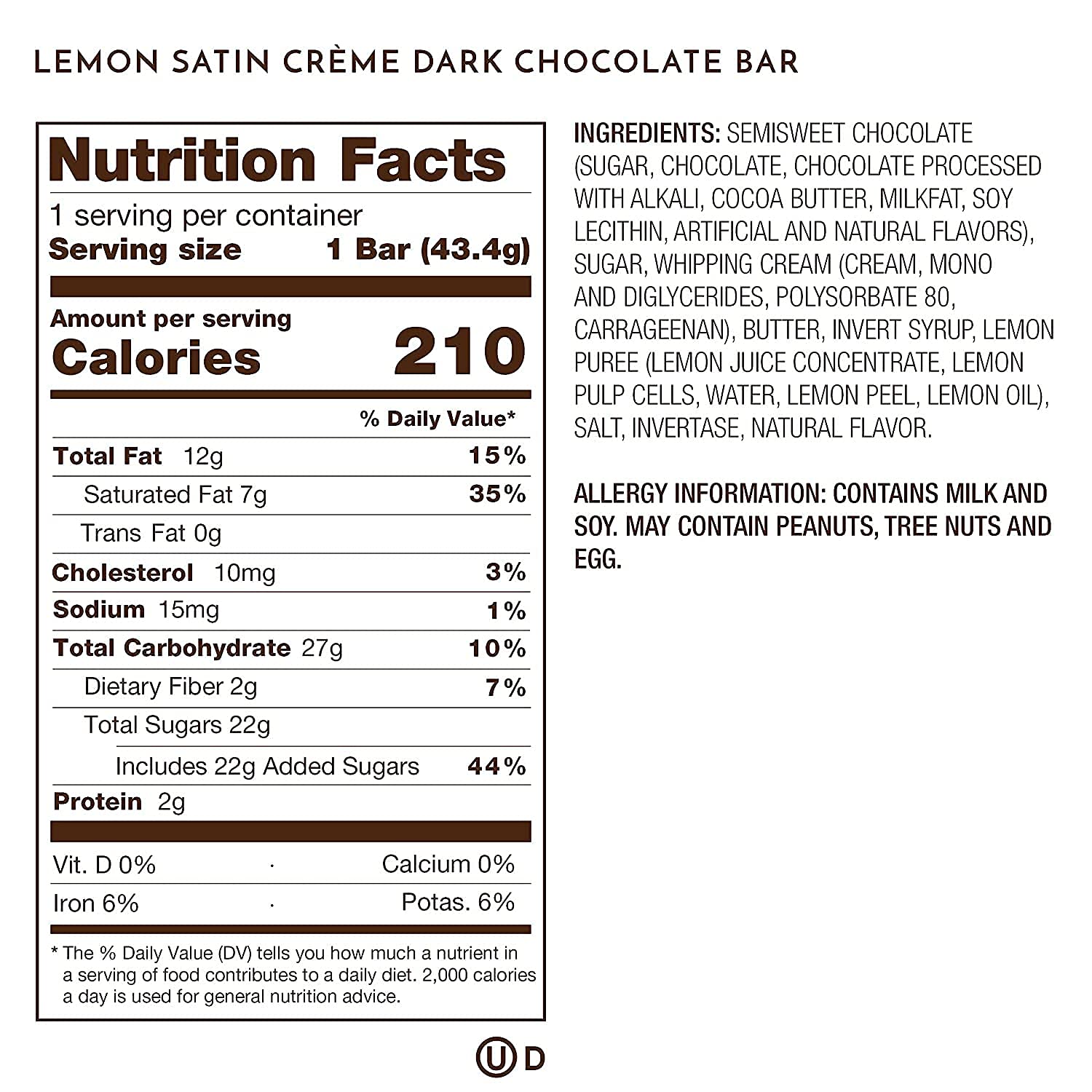 Premium Dark Chocolate Lemon Satin Crème Bars by Ethel M - Box of 24 Individually Wrapped Bars with Sweet & Tart Lemon Filling - Gourmet Chocolate Gift for Holidays, Birthdays & Corporate Events