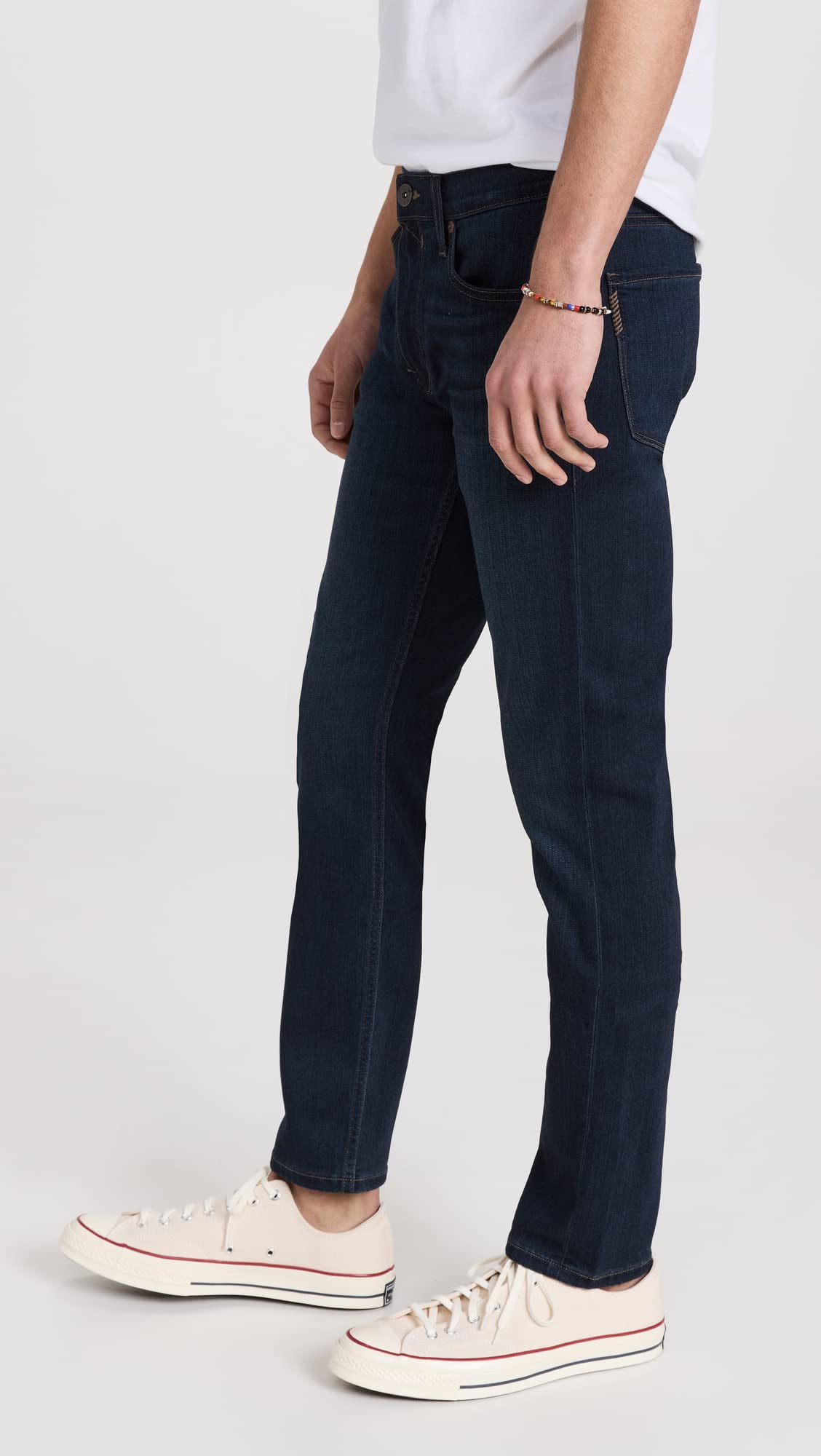 PAIGE Men's Lennox Russ Slim Fit Stretch Denim Jeans - Comfortable Straight Leg Pants for Casual Wear & Office Style