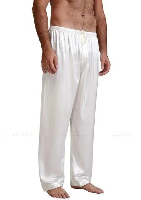 Premium Men's Silk Pajama Pants - Soft & Breathable Sleepwear for Lounge & Nightwear - Perfect for Relaxing at Home or Travel