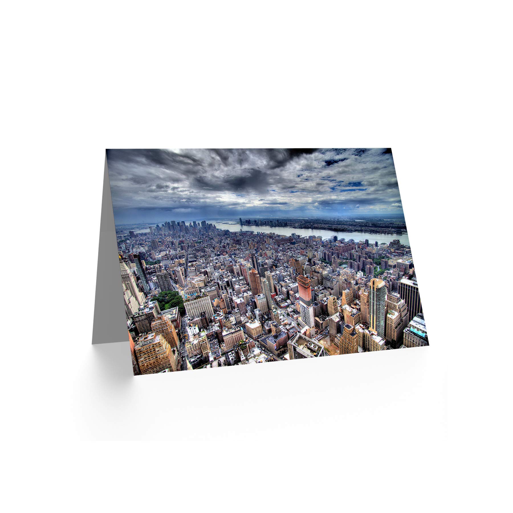 Wee Blue Coo New York City Aerial View Greeting Card - Birthday Gift for Friends & Family - Perfect for Special Occasions & Home Decor