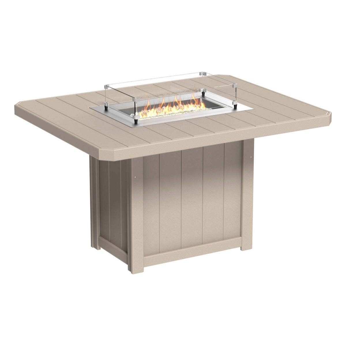 LuxCraft Lumin 62 Inch Outdoor Rectangular Fire Table - Patio, Deck & Backyard Fire Pit for Cozy Gatherings