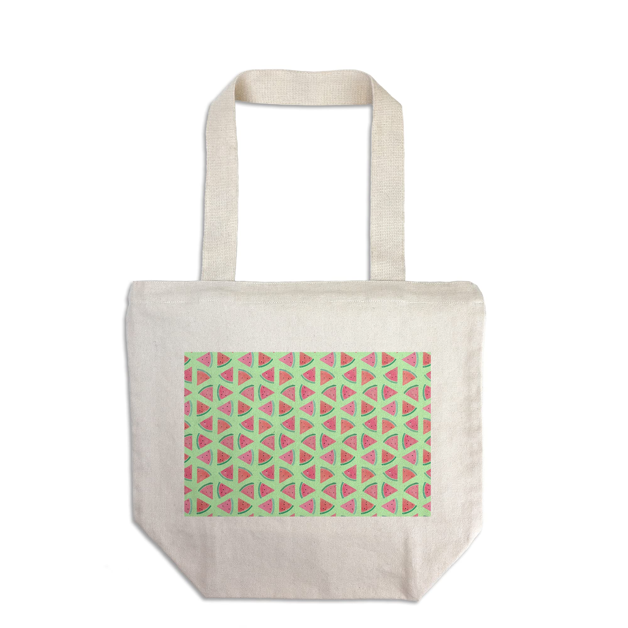 Eco-Friendly Watermelon Watercolor Print Cotton Canvas Tote Bag - Reusable Grocery Shopping & Beach Tote for Women | Perfect for Farmers Market, Picnics & Everyday Use