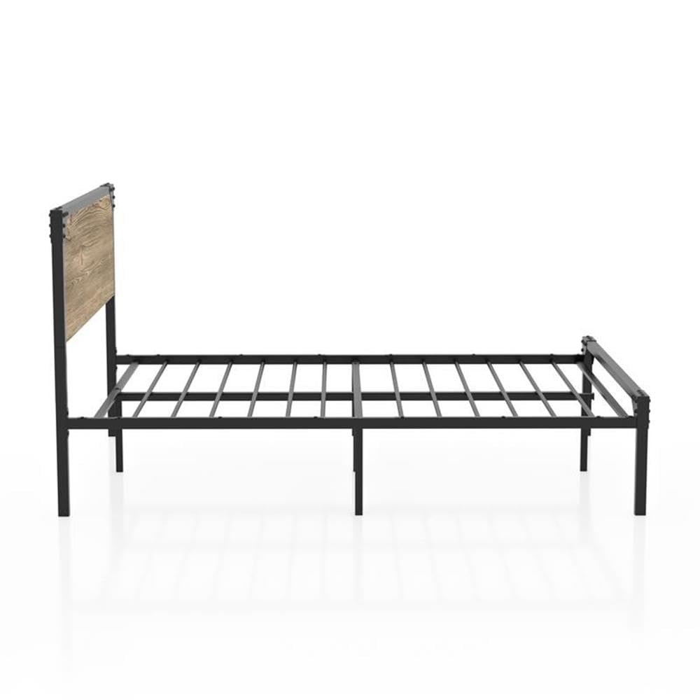 Furniture of America Budenholz Metal Full Platform Bed Frame - Gray Queen Size, Sturdy Steel Construction, Noise-Free Support, Easy Assembly | Perfect for Modern Bedrooms, Guest Rooms & Small Spaces