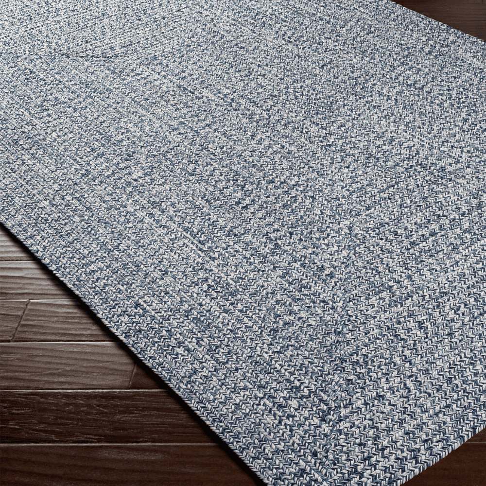 Durable Machine Woven Outdoor Rug for Patio & Deck - Chesapeake Bay Denim Blue - All-Weather Resistant & Easy to Clean - Perfect for Backyard, Poolside & Garden Decor
