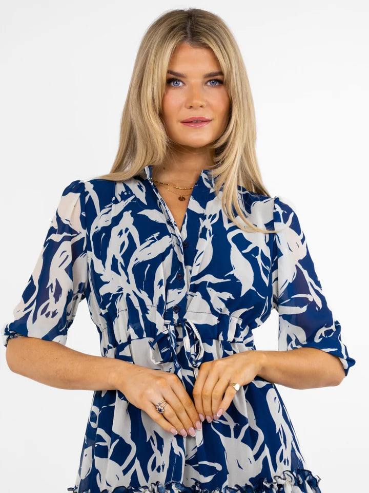 Latina Mini Dress for Women - Sexy Blue & Cream Bodycon Party Dress - Perfect for Night Out, Club, Date Night & Special Occasions