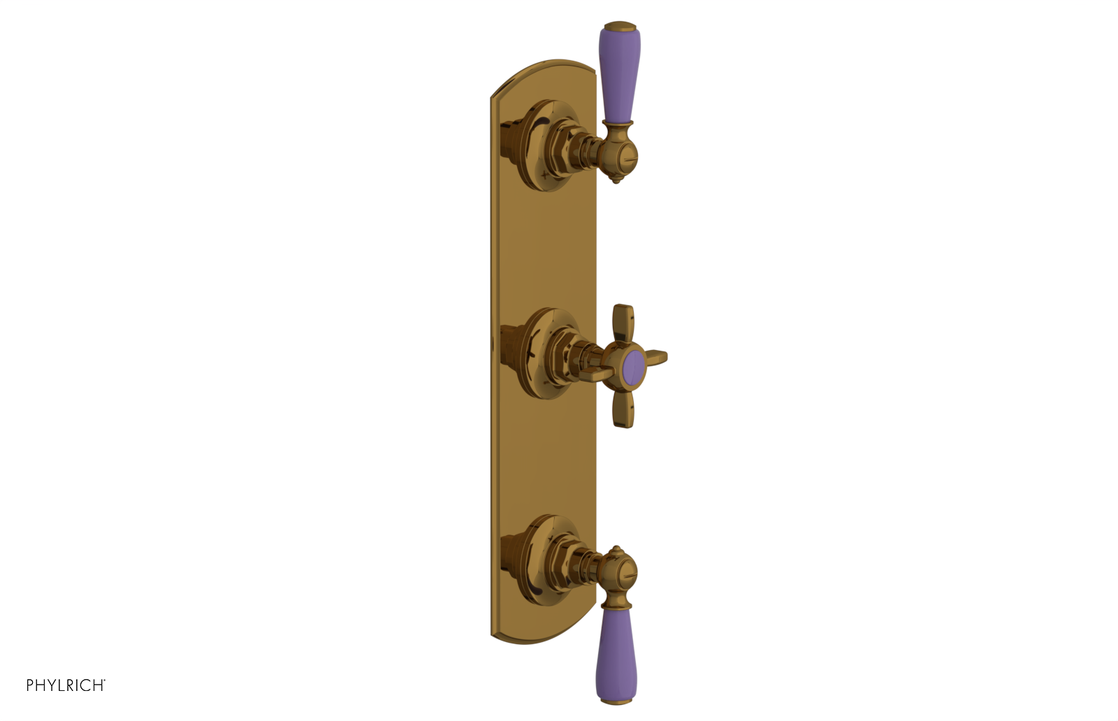 Jamestown Thermostatic Shower Valve with Dual Volume Control - Purple Accented Bathroom Fixture for Modern & Luxury Showers