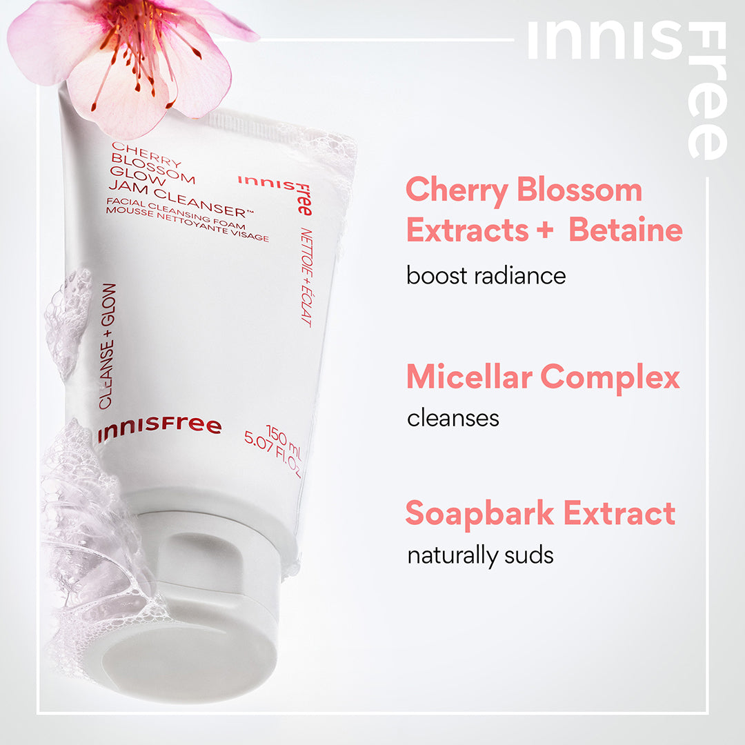 Cherry Blossom Glow Jam Cleanser - Brightening & Hydrating Face Wash for Radiant Skin | Perfect for Morning & Night Skincare Routine