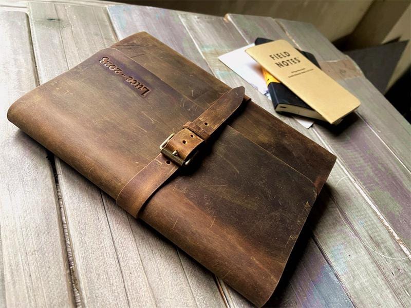 Vintage Distressed Brown Leather Journal with Buckle Closure - Perfect for Travel, Writing & Gift Giving