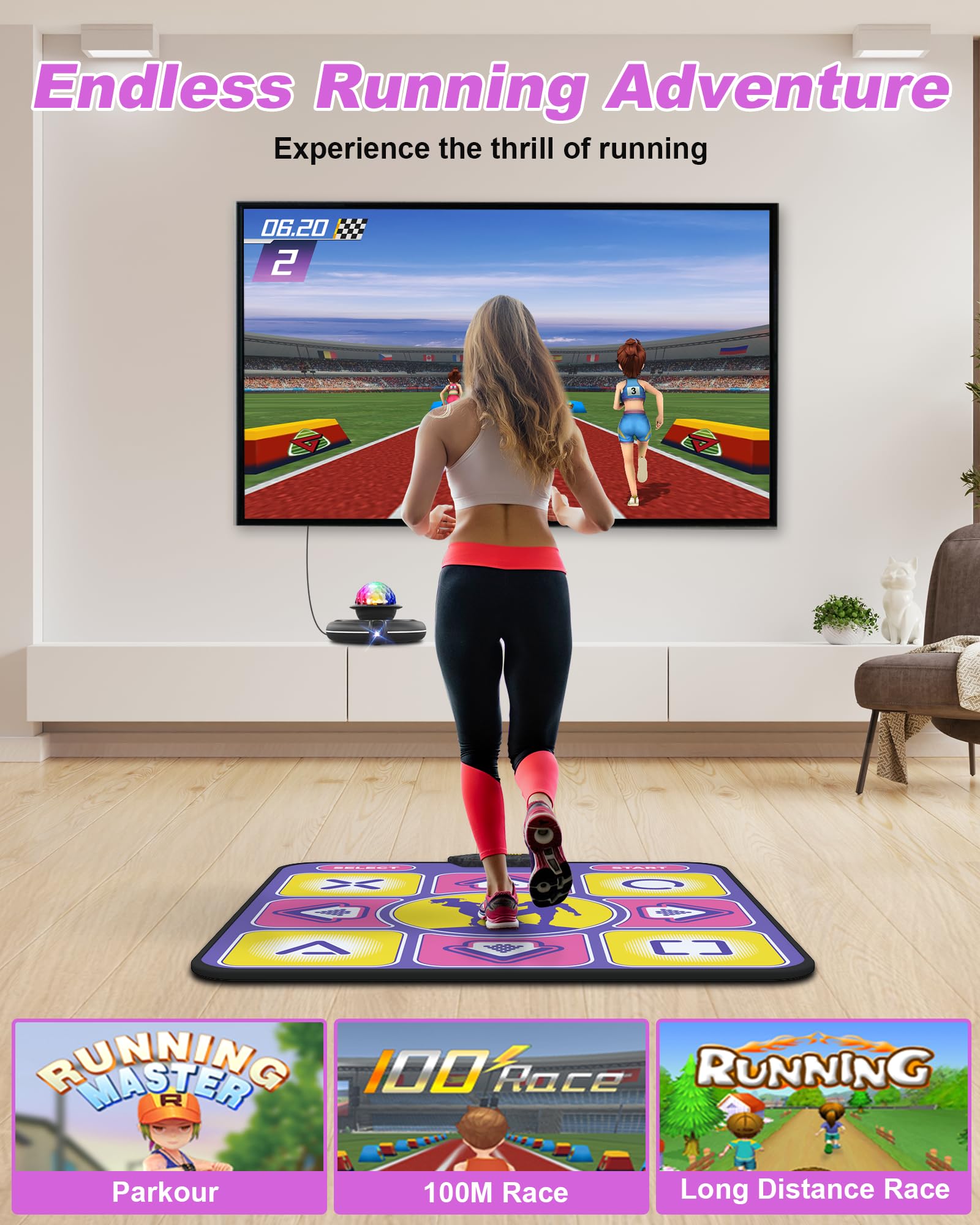 Electronic Dance Mat with Multiple Modes - Non-Slip HD Camera TV Dance Game Mat for Kids & Adults | Perfect for Christmas, Birthday & Valentine's Gifts | Fun Family Game Night & Fitness Activity