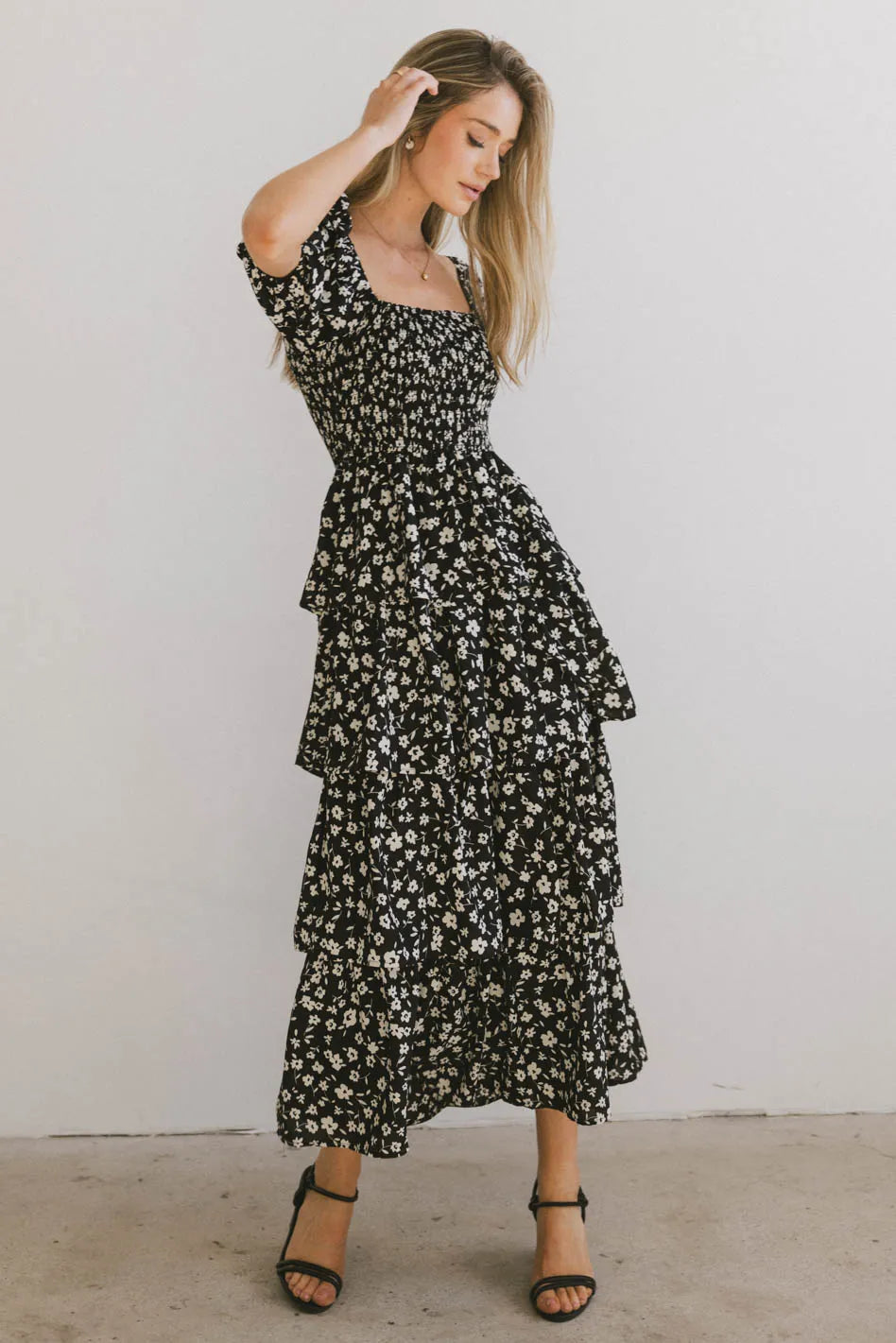 Stylish Hart Tiered Maxi Dress for Women - Flowy Summer Beach Dress - Perfect for Vacations, Parties & Casual Outings - FINAL SALE
