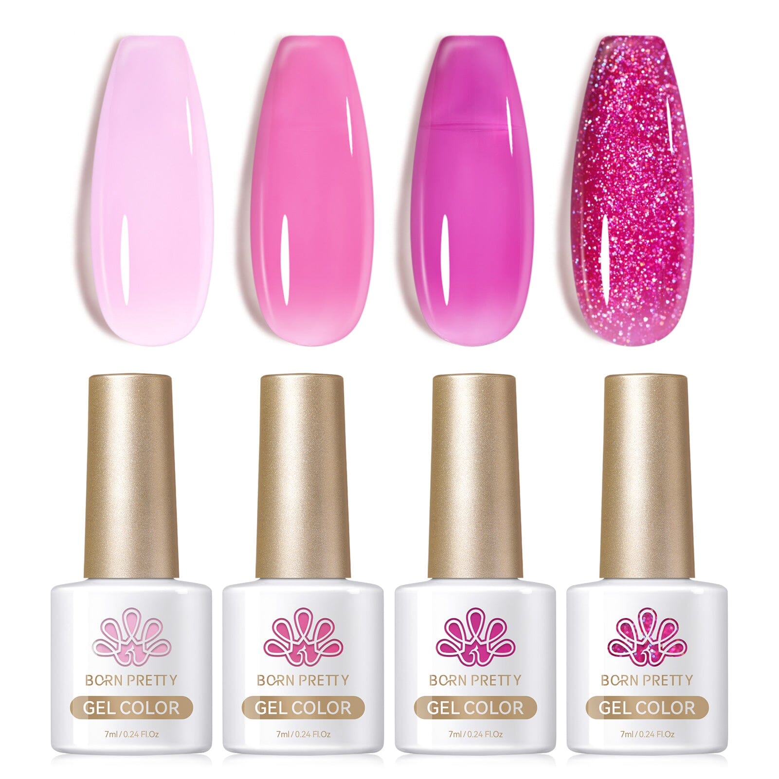 4 Colors Rosy Reverie Milky Jelly Gel 7ml - Long Lasting Hydrating Lip Gloss for Daily Wear, Date Night & Special Occasions