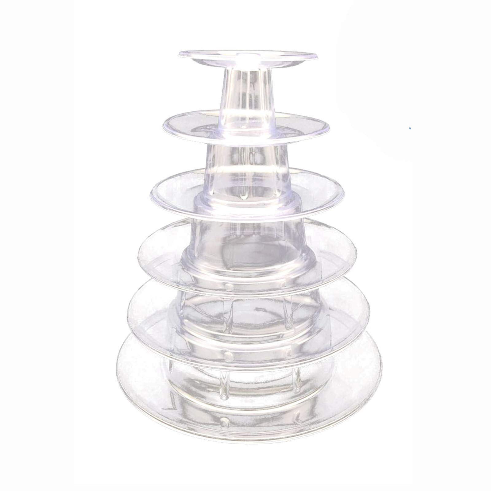 6-Tier Macaron Tower Stand for Wedding, Birthday Party - Plastic Display Stand for Cupcakes, Cakes, Desserts | Perfect for Wedding Receptions, Baby Showers, Bridal Showers & Dessert Tables